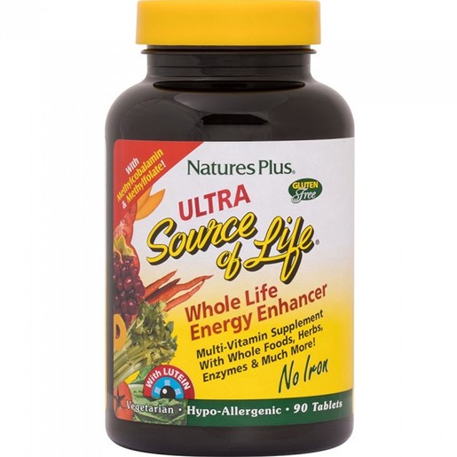Nature\'s Plus Ultra Source Of Life with Lutein no Iron 90tabs