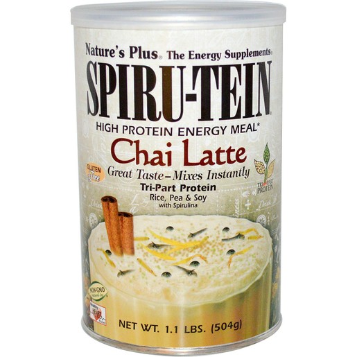 Nature\'s Plus Spiru-Tein Συμπλήρωμα Διατροφής Ιδανικό για Δραστήρια Άτομα & Αθλητές σε Σκόνη με Γεύση Chai Latte 504gr Nature\'s Plus Spiru-Tein Συμπλήρωμα Διατροφής Ιδανικό για Δραστήρια Άτομα & Αθλητές σε Σκόνη με Γεύση Chai Latte 504gr