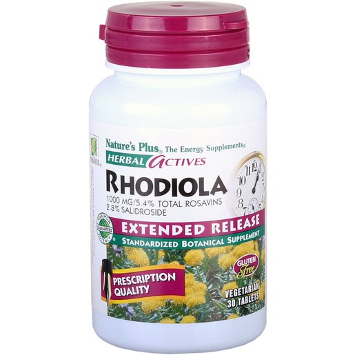 Natures Plus Rhodiola 1000 mg Extended Release Συμπλήρωμα Διατροφής για τη Βελτίωση της Συγκέντρωσης & της Μνήμης 30veg.tabs