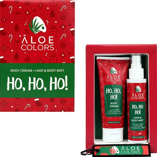 Aloe Colors Promo Ho Ho Ho Body Cream 100ml, Hair & Body Mist 100ml & Δώρο Μπρελόκ 1 Τεμάχιο