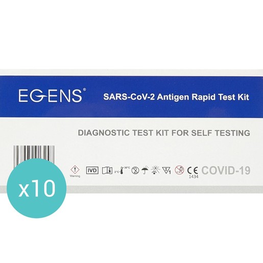 Σετ Egens Covid-19 Antigen Rapid Test Kit 10 Τεμάχια