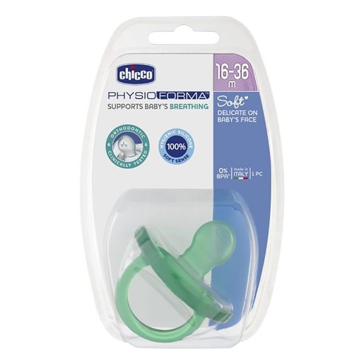 Chicco Silicone Soother Physio Forma Soft 16-36m 1 Τεμάχιο - Πράσινο