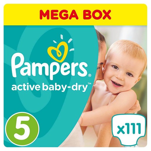 Pampers Active Baby Dry Mega Box No5 (11-18kg) 111 Πάνες Pampers Active Baby Dry Mega Box No5 (11-18kg) 111 Πάνες