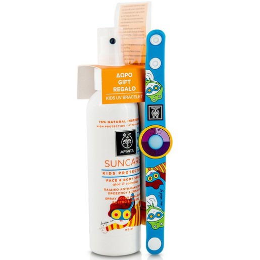 Apivita Πακέτο Προσφοράς Suncare Kids Protection Face & Body Spray Spf50 με Αλόη & Καλέντουλα 150ml & Δώρο Kids UV Bracelet Apivita Πακέτο Προσφοράς Suncare Kids Protection Face & Body Spray Spf50 με Αλόη & Καλέντουλα 150ml & Δώρο Kids UV Bracelet
