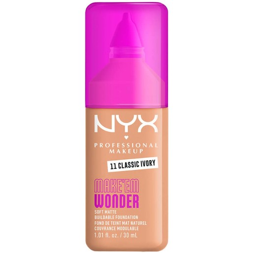 Nyx Professional Makeup Make\'em Wonder Soft Matte Buildable Foundation 30ml - 11 Classic Ivory