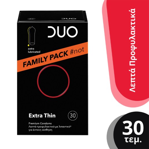 Duo Extra Thin Premium Condoms Value Pack 30 Τεμάχια