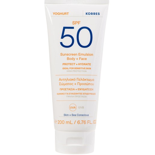 Korres Yoghurt Sunscreen Emulsion for Face & Body Spf50, 200ml
