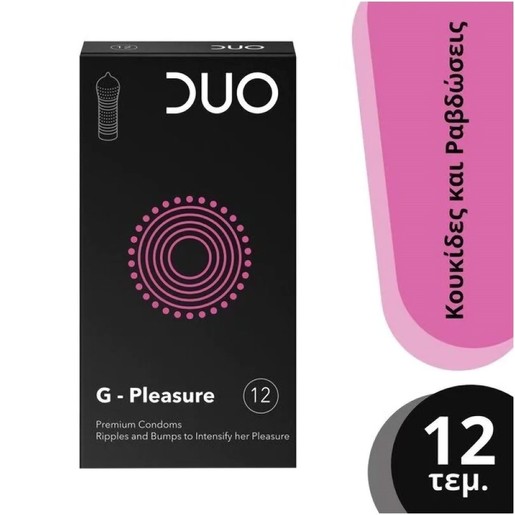 Duo G-Pleasure Strawberry Premium Condoms 12 Τεμάχια