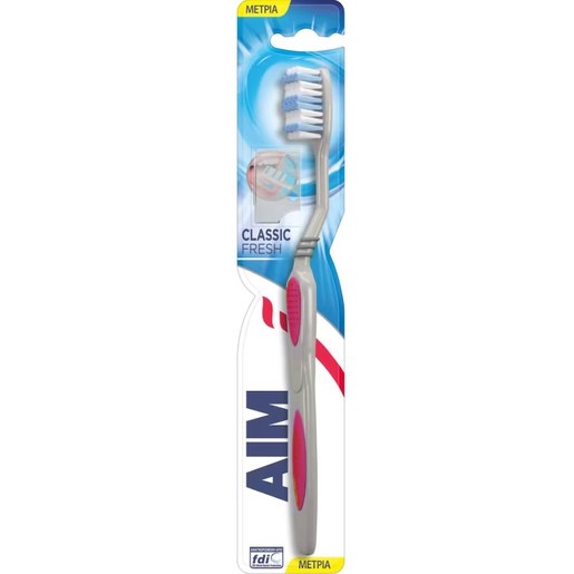 Aim Classic Fresh Medium Toothbrush Φούξια 1 Τεμάχιο