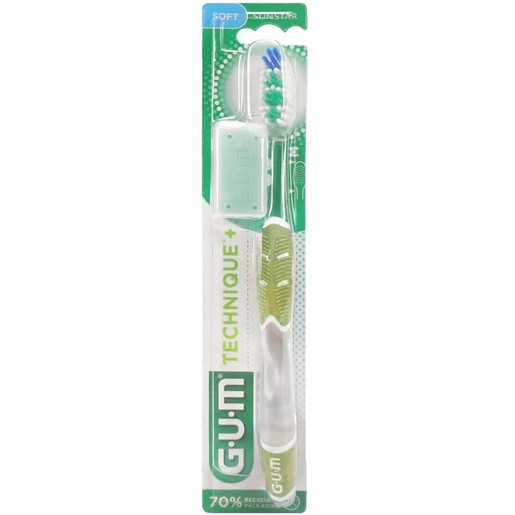 Gum Technique+ Soft Toothbrush with Medium Head Πράσινο 1 Τεμάχιο, Κωδ 490