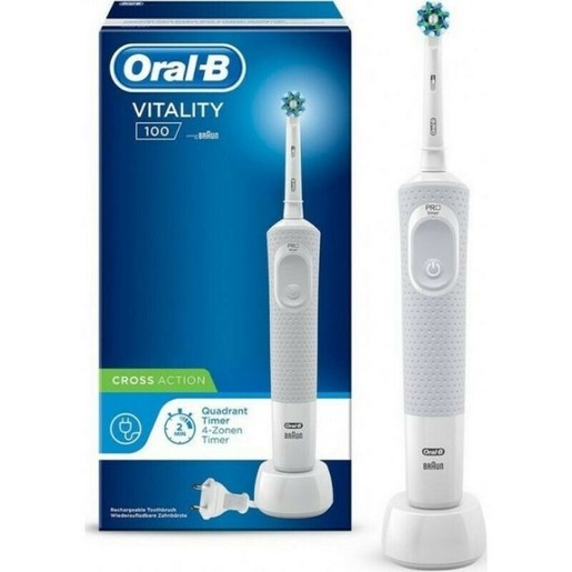 Oral-B Vitality 100 Cross Action White Ηλεκτρική Οδοντόβουρτσα 1 τεμάχιο Oral-B Vitality 100 Cross Action White Ηλεκτρική Οδοντόβουρτσα 1 τεμάχιο