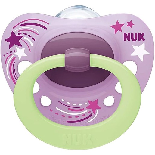 Nuk Signature Night Orthodontic Silicone Soother 0-6m 1 Τεμάχιο - Ροζ
