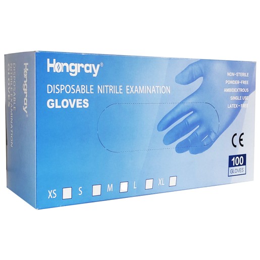 Hongray Disposable Nitrile Examination Gloves 100 Τεμάχια