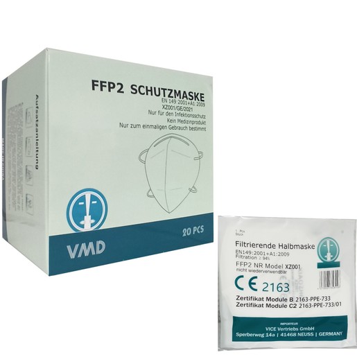 Vice Medical FFP2 KN95 Protective Masks XZ001 White 20Τεμάχια Vice Medical FFP2 KN95 Protective Masks XZ001 White 20Τεμάχια