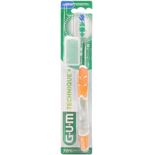 Gum Technique+ Medium Toothbrush 1 Τεμάχιο, Κωδ 492 - Πορτοκαλί