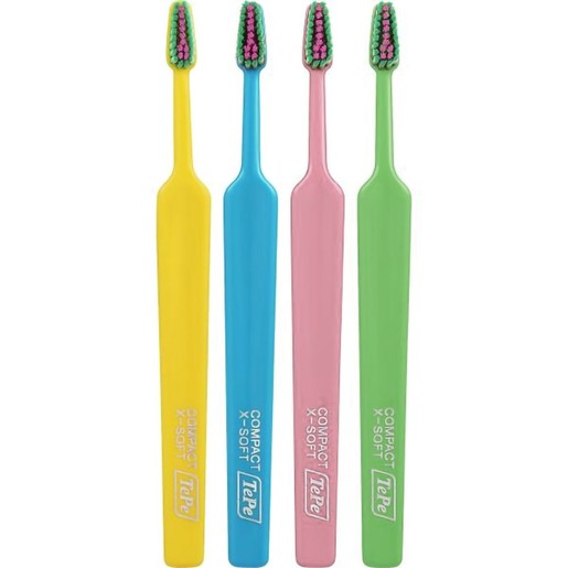 Tepe Colour Compact Extra Soft Toothbrush 4 Τεμάχια - Multicolor 1