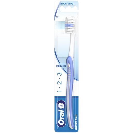 Oral-B 123 Indicator Medium Toothbrush 35mm 1 Τεμάχιο - Μωβ Oral-B 123 Indicator Medium Toothbrush 35mm 1 Τεμάχιο - Μωβ