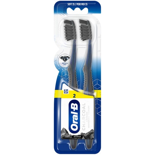 Oral-B Charcoal Whitening Therapy Soft 35 Toothbrush 2 Τεμάχια - Μπλε