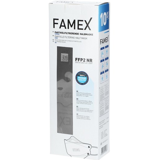 Famex Particle Filtering Half Mask FFP2 NR 10 Τεμάχια, Γκρι