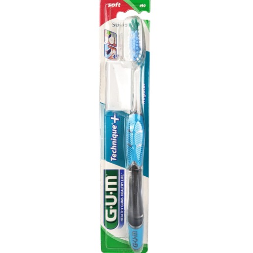 Gum Technique+ Soft Toothbrush Regular 1 Τεμάχιο, Κωδ 490 - Πετρολ