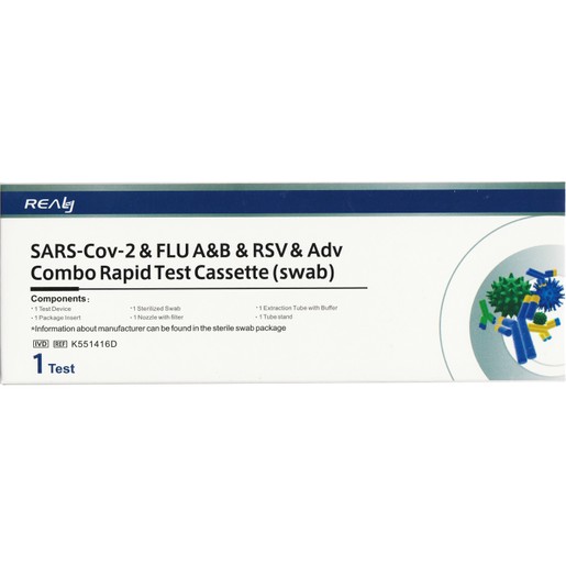 Realy Sars-Cov-2 & FLU A & B & RSV & Adv Combo Rapid Test Cassette 1 Τεμάχιο