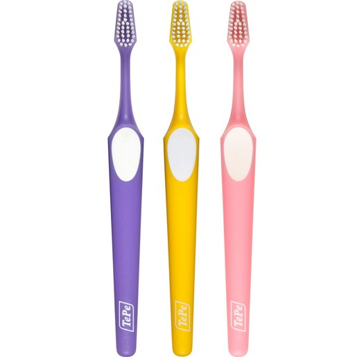 Tepe Supreme Soft Toothbrush 3 Τεμάχια, Μωβ - Κίτρινο - Ροζ