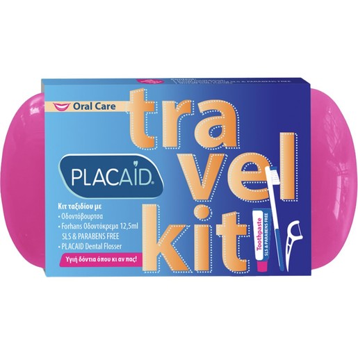 Plac Aid Oral Care Travel Kit 1 Τεμάχιο - Φούξια