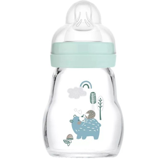 Mam Feel Good Premium Glass Baby Bottle 0m+, 170ml, Κωδ 370SB - Πράσινο