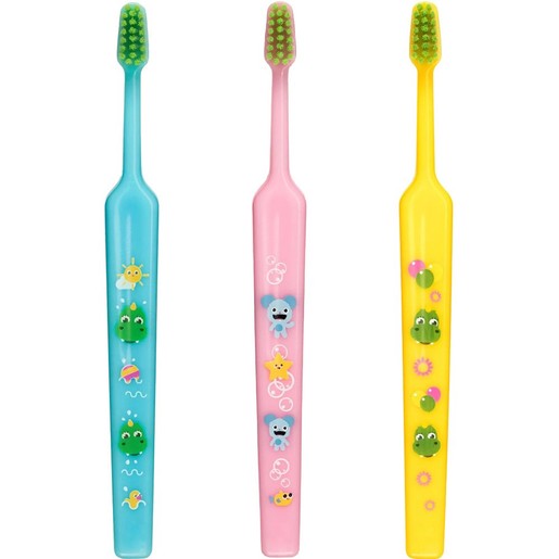 Tepe Good Mini Extra Soft Toothbrush Bolibompa 0-3 Years 3 Τεμάχια - Γαλάζιο / Ροζ / Κίτρινο