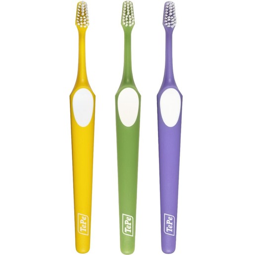 Tepe Supreme Soft Toothbrush 3 Τεμάχια, Κίτρινο / Πράσινο / Μωβ