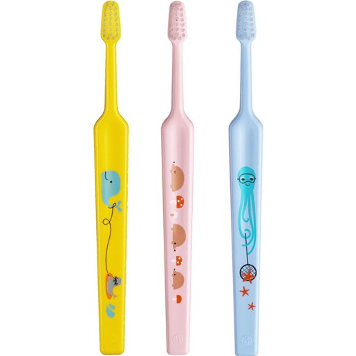 Tepe Kids Mini Extra Soft Toothbrush 0-3 Years 3 Τεμάχια, Κίτρινο / Ροζ / Γαλάζιο