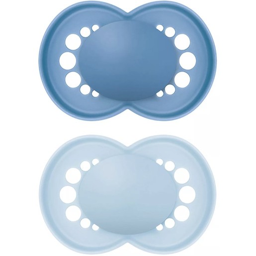 Mam Original Unprinted Matt Silicone Soother 6-16m 2 Τεμάχια, Κωδ 178SBC - Μπλε / Γαλάζιο