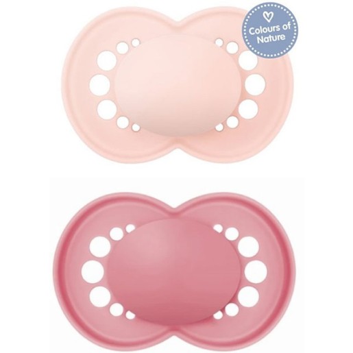 Mam Original Unprinted Matt Silicone Soother 6-16m 2 Τεμάχια, Κωδ 178SGC - Ροζ / Φούξια