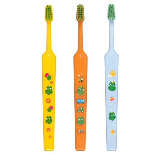 Tepe Good Mini Extra Soft Toothbrush Bolibompa 0-3 Years 3 Τεμάχια - Κίτρινο / Πορτοκαλί / Γαλάζιο