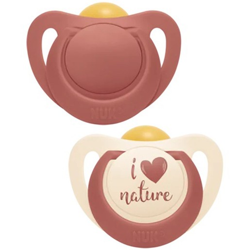 Nuk For Nature Latex Soother 0-6m 2 Τεμάχια - Κόκκινο