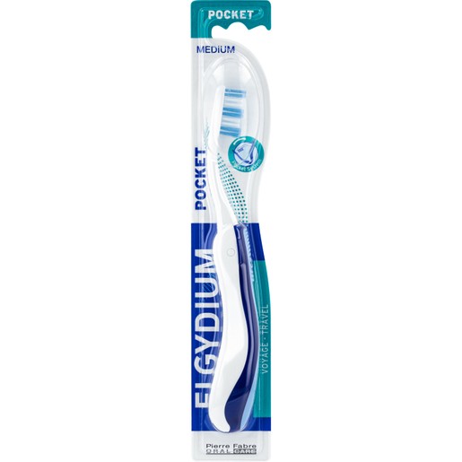 Elgydium Pocket Medium Travel Toothbrush 1 Τεμάχιο - Μπλε