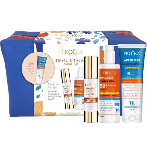 Froika Promo Hyaluronic Silk Touch Sunscreen Spf50+, 50ml & Sunscreen Hydrating Fluid Spf50+, 250ml & Δώρο After Sun Repairing Cream 150ml & Δώρο Μπλε Νεσεσέρ 1 Τεμάχιο Froika Promo Hyaluronic Silk Touch Sunscreen Spf50+, 50ml & Sunscreen Hydrating Fluid Spf50+, 250ml & Δώρο After Sun Repairing Cream 150ml & Δώρο Μπλε Νεσεσέρ 1 Τεμάχιο