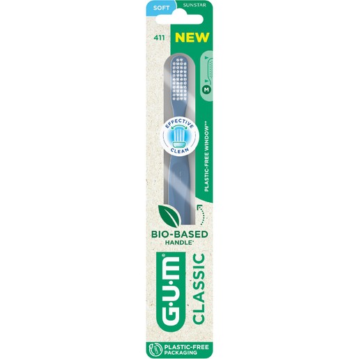 Gum Classic 411 Soft Toothbrush 1 Τεμάχιο - Μπλε
