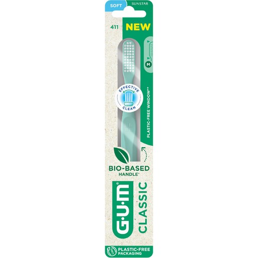 Gum Classic 411 Soft Toothbrush 1 Τεμάχιο - Πράσινο