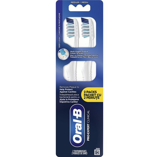 Oral-B Promo Pro Expert Clinical Medium Toothbrush 2 Τεμάχια - Λευκό Oral-B Promo Pro Expert Clinical Medium Toothbrush 2 Τεμάχια - Λευκό