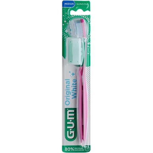 Gum Original White 563 Medium Toothbrush 1 Τεμάχιο - Ροζ