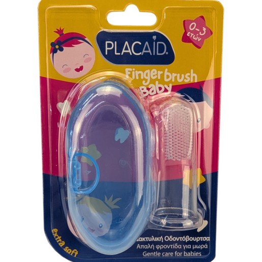 Plac Aid Baby Finger Toothbrush 0-3 Ετών, 1 Τεμάχιο - Μπλε