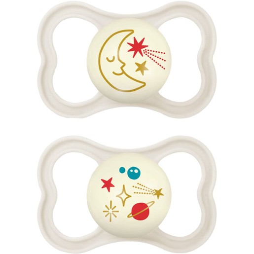 Mam Air Night Silicone Soother 16m+ 2 Τεμάχια, Κωδ 277SUc - Κρεμ
