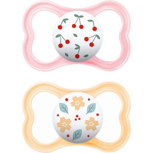 Mam Air Latex Soother 16m+ Κωδ 276L 2 Τεμάχια - Ροζ / Ροδακινί