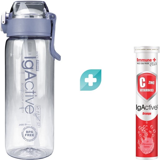 IgActive Promo Immune Plus 20 Effer.tabs & Δώρο Sport Water Bottle 500ml 1 Τεμάχιο - Grey
