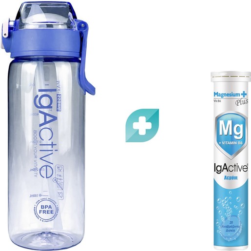 IgActive Promo Magnesium Plus 20 Effer.tabs & Δώρο Sport Water Bottle 500ml 1 Τεμάχιο - Blue