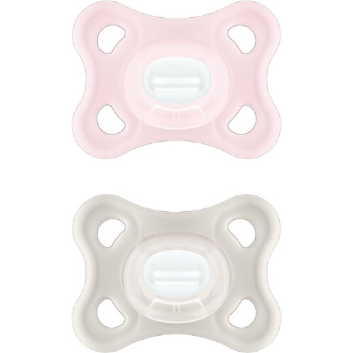 Mam Comfort Silicone Soother 0-3m 2 Τεμάχια, Κωδ 126SG - Ροζ / Κρεμ