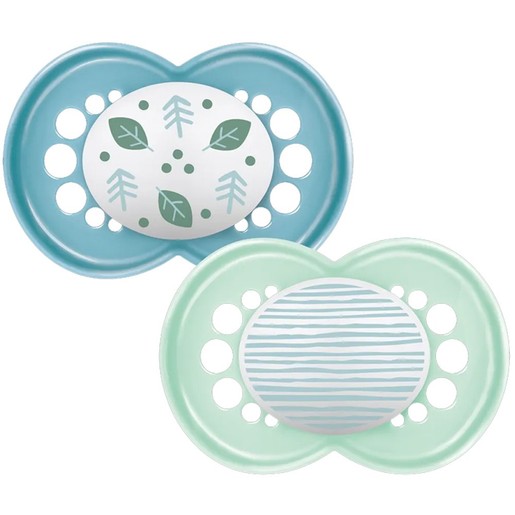 Mam Original Latex Soother 16m+ Κωδ 251LBc 2 Τεμάχια - Μπλε/ Φυστικί