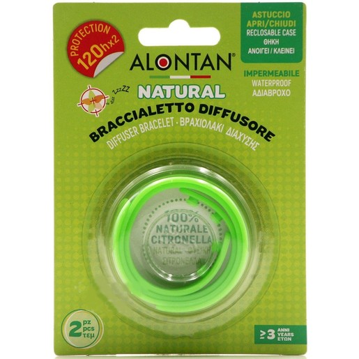 Alontan Natural Braccialetto Diffusore 2 Τεμάχια - Πράσινο