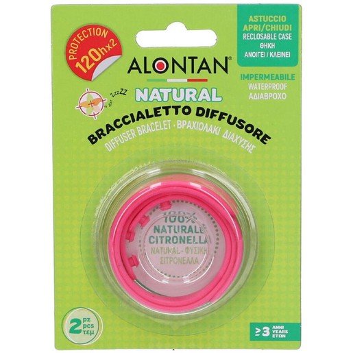 Alontan Natural Braccialetto Diffusore 2 Τεμάχια - Φούξια